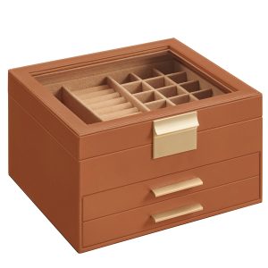 SONGMICS Jewellery Box with Glass Lid