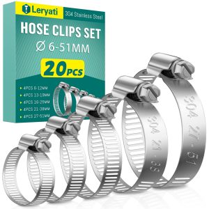 20 Piece 6-51mm Hose Clips Set