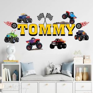 Monster Truck Wall Decal with Custom Name
