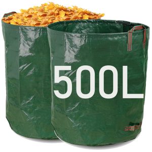 Zanmuk Garden Waste Bags with Handles - 500L X 2 Garden Waste Bags Heavy Duty Large Garden Sacks Reusable for Collecting Garden Waste