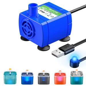 AONBOY Cat Fountain Pump with LED Light