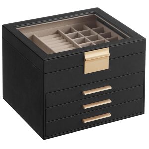 SONGMICS Jewellery Box with Glass Lid