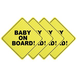 4Pcs Baby on Board Sign for Car