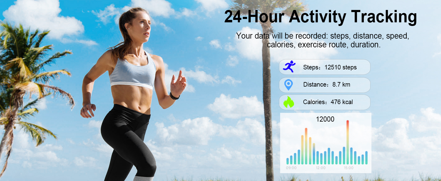 Coucur Smart Watch for Men Women Activity Tracker