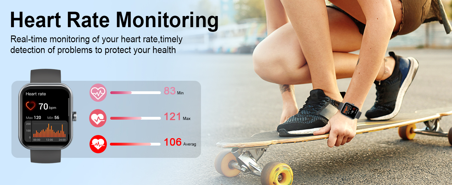 Coucur Smart Watch for Men Women Fitness