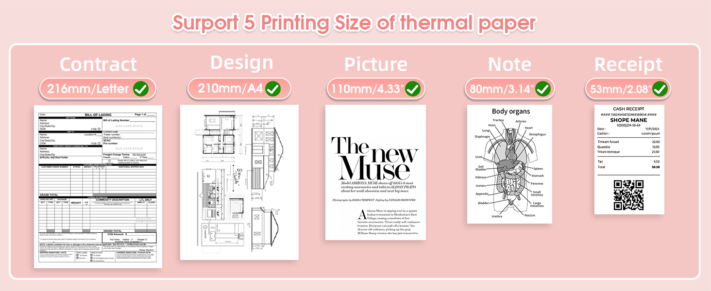 phomemo m834 thermal portable printer a4 bluetooth inkless wireless mobile no ink multifunction