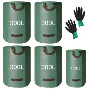 Taichaeu Garden-Waste-Bags-Heavy-Duty Reusable Folding Garden-Sacks-with Handles