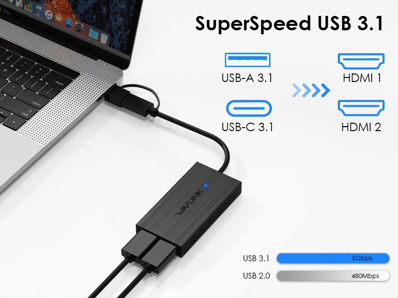 USB C to Dual HDMI Adapter 6902h