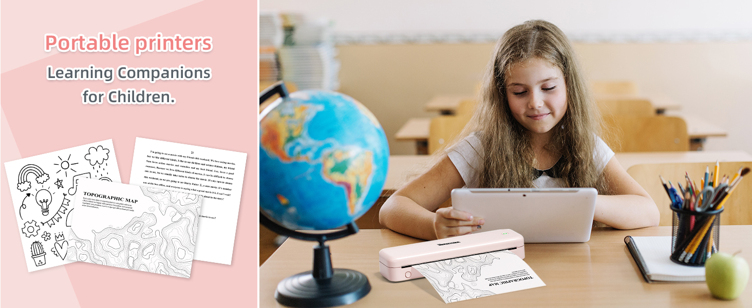 phomemo m834 thermal portable printer a4 bluetooth inkless wireless mobile no ink multifunction