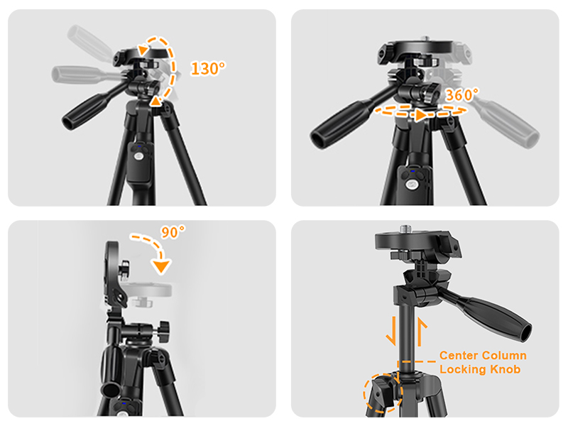3-way Pan Head and Extendable Center Column