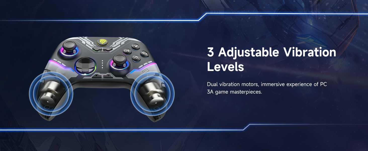 PC Controller Enhanced Wireless Bluetooth Controller with Hall Joysticks Hall Triggers