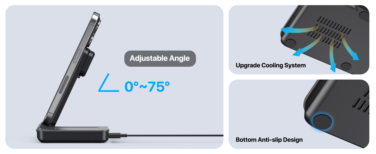 3 in 1 foldable wireless charging station