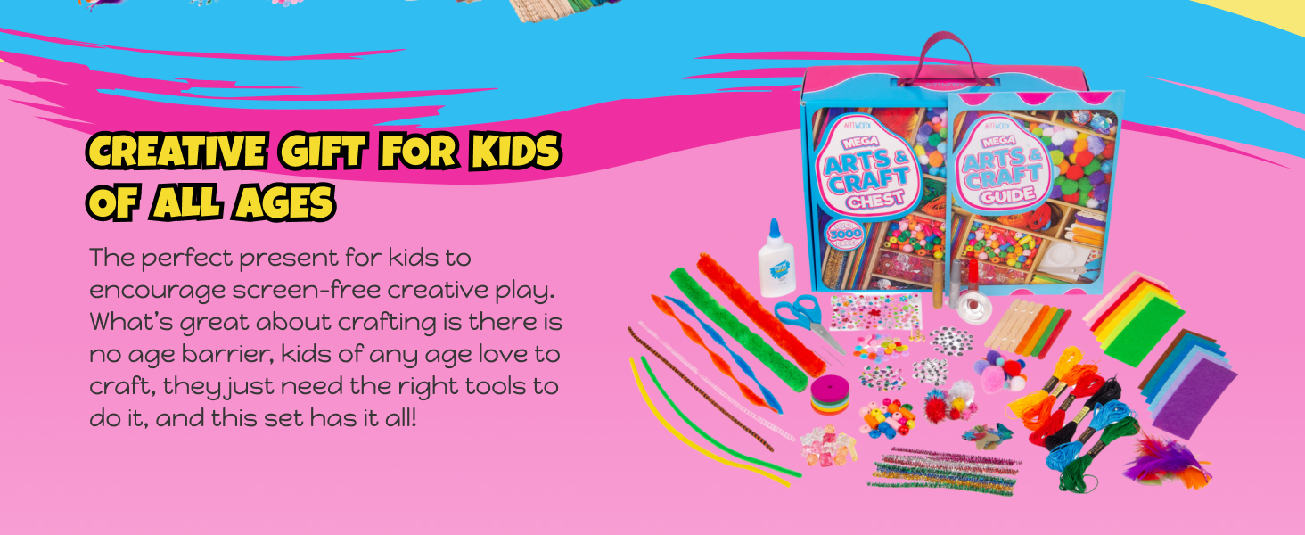 Artworx Mega Arts Crafts Chest over 3000 pieces ages 3 years old kids gift