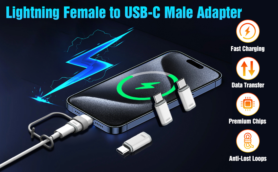 lightning female to usb c male adapter