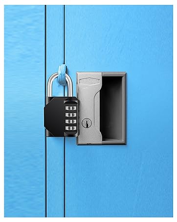 ZHEGE Combination Padlock for Gym Locker, [2023 New Version] 4 Digit Code Padlocks Outdoor Heavy ...