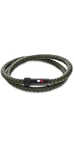 Tommy Hilfiger Jewelry Men's Leather Bracelet Green - 2790611S