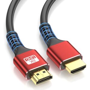 looyotul 8k Hdmi Cable 2m Ultra High Speed HDMI 2.1 Cable 4K@120Hz 8K@60Hz 48gbps Gold Plated Connector 3D eARC Ethernet HDMI Cord for HDTV Monitor Laptop Roku TV Xbox PS4/PS5(Red)