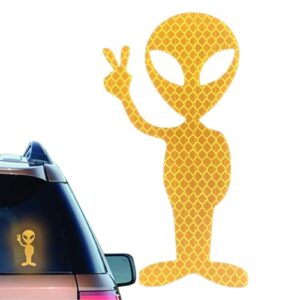 Highly Reflective Stickers - Safety Warning Signs Stickers - Reflective Alien Peace Sign Decals for Bumpers