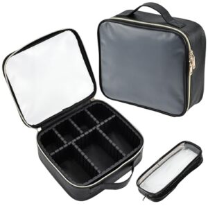 Joligrace Makeup Bag Cosmetic Case Vanity Travel Beauty Box Make Up Train Case Hairdressing Tools Organiser with Adjustable Compartment and Tools Bag