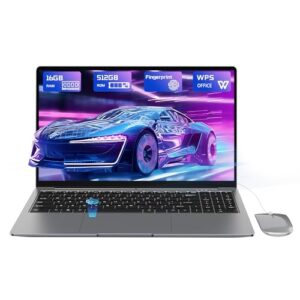 Laptop PC 16GB RAM LPDDR4 512GB SSD PC 15.6 inch UHD Netbook Intel Celeron N5095 Processor Computer with Touch ID WiFi5 Bluetooth 4.2 USB 3.