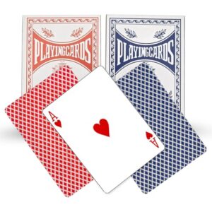 NCS35® Deluxe Plastic Coated Playing Cards - 2-Pack Set - Vibrant Red & Blue Decks - Ideal for Poker
