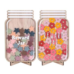 2PCS Reward Jar with Star Tokens | Magnetic Reward Jar for Kids | Incentive Jar for Children Behaviour | Potty Training and Daily Chores Reward Chart for Kids | Reward Jar for Home Classroom