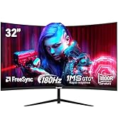 Gawfolk 27 Inch Curved(3000R) PC Gaming Monitors 180hz, FHD 1080p 1ms without Bezel, freesync, 98...