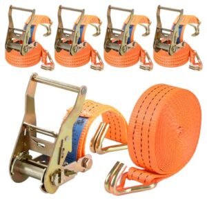 Putentfun 4 x 3000 KG Ratchet Straps with Double Hooks