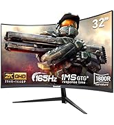 Gawfolk 24.5-inch PC Screen, Curved 100hz Gaming Monitor with Built-in Speakers FHD 1080p 1ms Bez...