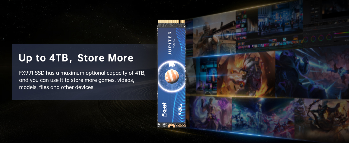 Fikwot FX991 NVMe SSD M.2 SSD 7300MB/s M.2 2280 NVMe SSD PS5 SSD