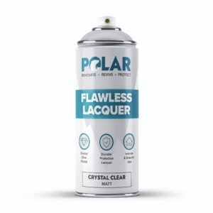 Polar Flawless Clear Lacquer Spray - 400ml - Matt Finish - Non-Yellowing & Scratch Resistant - Interior & Exterior Surfaces for Wood