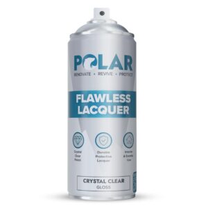 Polar Flawless Clear Lacquer Spray - 400ml - Gloss Finish - Non-Yellowing & Scratch Resistant - Interior & Exterior Surfaces for Wood
