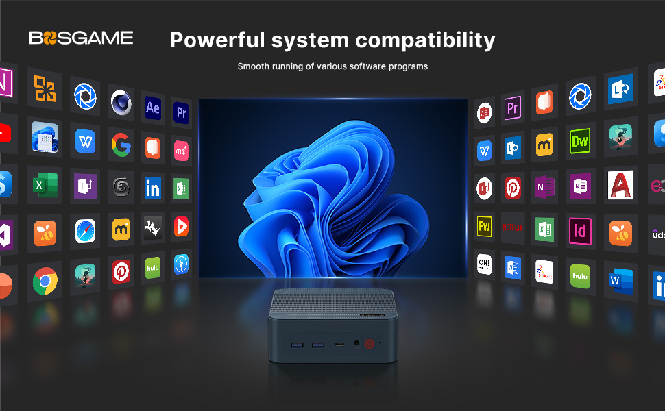 BOSGAME Intel Mini PC P2 Core i7 12700H 32GB DDR4 512GB SSD