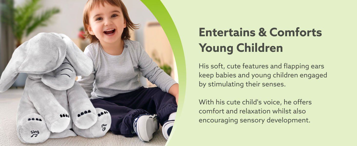 PeekaBoo Elephant flappy large talking bear presents gifts plush birthday 1 year old age aged 9 6 18