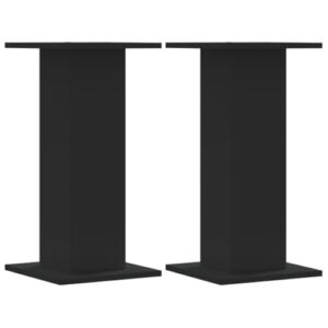idaXL Speaker Stands HiFi Floor Stand 2 pcs Black Engineered Wood - 60cm Height