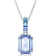 Swarovski Hyperbola bangle, Infinity, Blue, Rhodium plated