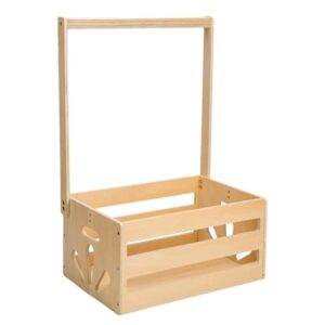 Humdcdy Baby Shower Basket with Hanger Rack | Multipurpose Wooden Baby Shower Crate Baby Shower Crate Closet - Baby Shower Closet Baby Storage Crate with Handle for Clothes Socks Shoes Toys