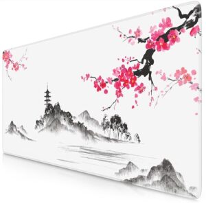 TITANWOLF - XXL Mouse Mat - Mouse Pad 900 x 400 x 3mm –Speed Gaming Mouse Pad - Extra Large MousePad - Table Mat Large Size - Improved Precision and Speed – Design Ink Sakura