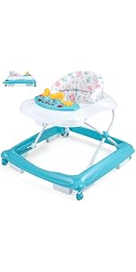 Maxmass 4 in 1 Baby Walker, Foldable Infant Activity Center with 3 Adjustable Heights, Removable ...
