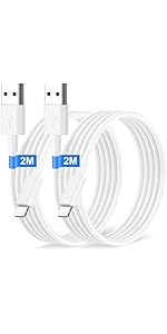 Bamkey Original iPhone Charger Cable 2M 2Pack Fast Charge [MFi Certified], USB to Lightning Cable...