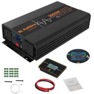 SL Euthtion 3000W/6000W(Peak) Pure Sine Wave Duty Car Power Inverter 50HZ 12V DC to 230/240V AC with LCD Display