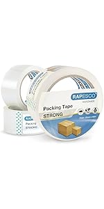 Rapesco 1751 Strong Packing Tape 50mm x 60m, Clear, Pack of 3