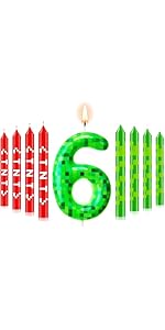 13pcs Gaming Candle Cake Decorations, Number 5 Candle Toppers Large Happy Birthday Topper Toppers...