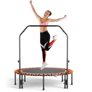 The Fellie Rebounder Trampoline for Adults 40"/48" Mini Trampoline Indoor Outdoor Fitness Trampolines Small Bungee Rebounder for Workout Exercise