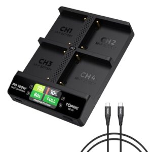 Accsoon Toprig BC-01 4-Channel USB-C PD 100W Fast NP-F Battery Charger with LCD Display