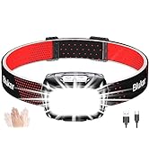 Blukar Head Torch Rechargeable, [2 Pack] 2000L Super Bright Headlamp Headlight with 8 Light Modes...