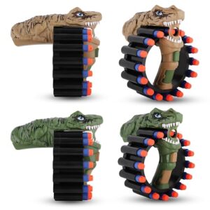 Albert Austin Plastic Dinosaur Toy Gun for Boys with Rubber Tip Soft Bullets Outdoor Kids Shooting Game Rotating Barrel With 20 Dart Capacity Dinosaur Toy Blaster Christmas Birthday Gift for Kids