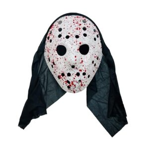 Lizzy Scary Blooded Hockey Adult Face Mask | Spooky Horror Creepy Halloween Face Props for Adult Fancy dress Theme Party Cosplay Costume Accessories