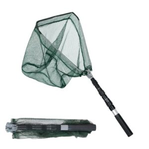DUSPIRO Fishing Landing Net Telescopic Foldable Fishing Net Landing Net Extendable from 28 to 51 inch for Bird Fish Catch Carp Fishing Coarse Fishing Aluminum Alloy Frame
