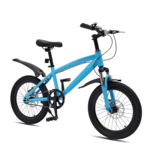Mermajestic High-carbon Steel Kids Bike 18Inch Youth Bike Shock Absorber Bike Suitable for 9-14 Year Old Boys and Girls Mountain Bikes Pink Blue Bicycle Adjustable Seat Load: About 132.28lbs